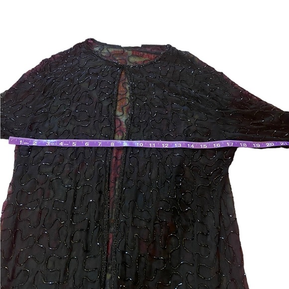 Vintage Sheer Beaded Tunic Top Blouse - Picture 14 of 15